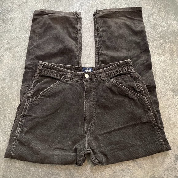 Stussy Other - Stussy Vintage 90s Y2K Gray Corduroy Painter Carpenter Pants Mens 30